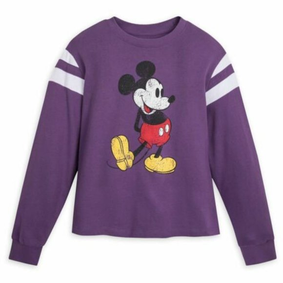 Disney Store Mickey Mouse Semi-Cropped Pullover Top Shirt Womens Size S - Picture 1 of 2
